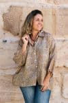 Womens, Vintage Sari Amira blouse - silk - earth tones - Nala
