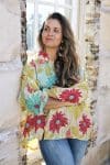 Womens, Vintage Sari Amira blouse - silk - spring floral - Lucie