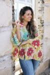 Womens, Vintage Sari Amira blouse - silk - spring floral - Lucie