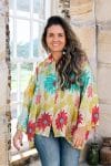 Womens, Vintage Sari Amira blouse - silk - spring floral - Lucie