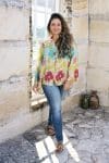 Womens, Vintage Sari Amira blouse - silk - spring floral - Lucie