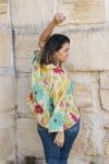 Womens, Vintage Sari Amira blouse - silk - spring floral - Lucie
