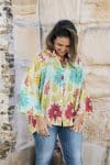 Womens, Vintage Sari Amira blouse - silk - spring floral - Lucie