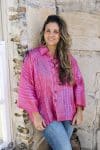 Womens, Vintage Sari Amira blouse - silk - hot pink - Alegra