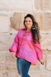 Womens, Vintage Sari Amira blouse - silk - hot pink - Alegra