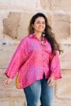 Womens, Vintage Sari Amira blouse - silk - hot pink - Alegra