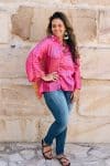 Womens, Vintage Sari Amira blouse - silk - hot pink - Alegra