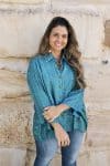 Womens, Vintage Sari Amira blouse - wool/silk - Aqua blue - Ocean