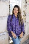 Womens, Vintage Sari Amira blouse - wool/silk - Purple - Violet