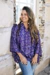 Womens, Vintage Sari Amira blouse - wool/silk - Purple - Violet