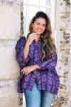 Womens, Vintage Sari Amira blouse - wool/silk - Purple - Violet