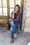 Womens, Vintage Sari Amira blouse - wool/silk - Purple - Violet