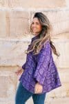 Womens, Vintage Sari Amira blouse - wool/silk - Purple - Violet