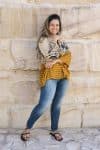 Womens, Vintage Sari Amira blouse - wool/silk - Birds - Hazel