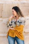 Womens, Vintage Sari Amira blouse - wool/silk - Birds - Hazel