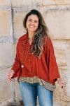 Womens, Vintage Sari Amira blouse - wool/silk - Saffron - Gaia