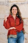 Womens, Vintage Sari Amira blouse - wool/silk - Saffron - Gaia