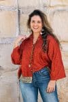 Womens, Vintage Sari Amira blouse - wool/silk - Saffron - Gaia