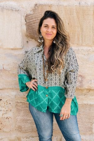 Womens, Vintage Sari Amira blouse - wool/silk - Maldives