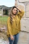 Womens, Vintage Sari Amira blouse - wool/silk - Sunny yellow - Solar