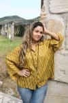 Womens, Vintage Sari Amira blouse - wool/silk - Sunny yellow - Solar
