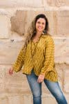 Womens, Vintage Sari Amira blouse - wool/silk - Sunny yellow - Solar