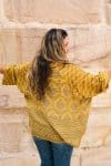 Womens, Vintage Sari Amira blouse - wool/silk - Sunny yellow - Solar