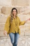 Womens, Vintage Sari Amira blouse - wool/silk - Sunny yellow - Solar
