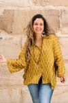 Womens, Vintage Sari Amira blouse - wool/silk - Sunny yellow - Solar