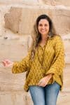 Womens, Vintage Sari Amira blouse - wool/silk - Sunny yellow - Solar