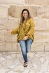 Womens, Vintage Sari Amira blouse - wool/silk - Sunny yellow - Solar