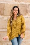 Womens, Vintage Sari Amira blouse - wool/silk - Sunny yellow - Solar