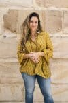Womens, Vintage Sari Amira blouse - wool/silk - Sunny yellow - Solar