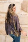 Womens, Vintage Sari Amira blouse - wool/silk - Luna