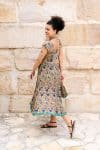 Womens Jalabi dress, 100% cotton, hand block print. In Myridia print