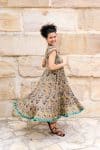 Womens Jalabi dress, 100% cotton, hand block print. In Myridia print