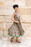 Womens Jalabi dress, 100% cotton, hand block print. In Myridia print
