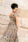 Womens Jalabi dress, 100% cotton, hand block print. In Myridia print