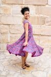 Womens Jalabi dress, 100% cotton, hand block print. In Serenade print