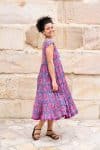 Womens Jalabi dress, 100% cotton, hand block print. In Serenade print