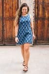 Womens, mini, Tivoli Dress, sleeveless, 100% Cotton, hand block print. Natural Indigo Blue - Indigo Nivara