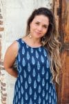 Womens, mini, Tivoli Dress, sleeveless, 100% Cotton, hand block print. Natural Indigo Blue - Indigo Nivara