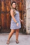 Womens, mini, Tivoli Dress, sleeveless, 100% Cotton, hand block print. Saphire Blue - Saphira