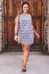 Womens, mini, Tivoli Dress, sleeveless, 100% Cotton, hand block print. Saphire Blue - Saphira