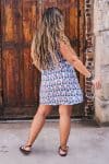 Womens, mini, Tivoli Dress, sleeveless, 100% Cotton, hand block print. Saphire Blue - Saphira