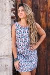 Womens, mini, Tivoli Dress, sleeveless, 100% Cotton, hand block print. Saphire Blue - Saphira