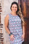 Womens, mini, Tivoli Dress, sleeveless, 100% Cotton, hand block print. Saphire Blue - Saphira