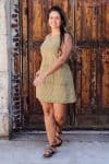 Womens, mini, Tivoli Dress, sleeveless, 100% Cotton, hand block print. Olive Green - Nimira