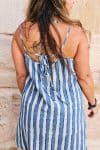 Womens, mini, Peggy Dress, adjustable spaghetti straps, 100% Cotton, hand block print. Natural Indigo Blue - Indigo Nautic