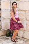 Womens, mini, Minjhali, sleeveless, 100% Cotton, hand block print. Parisa & Ruby Veda.